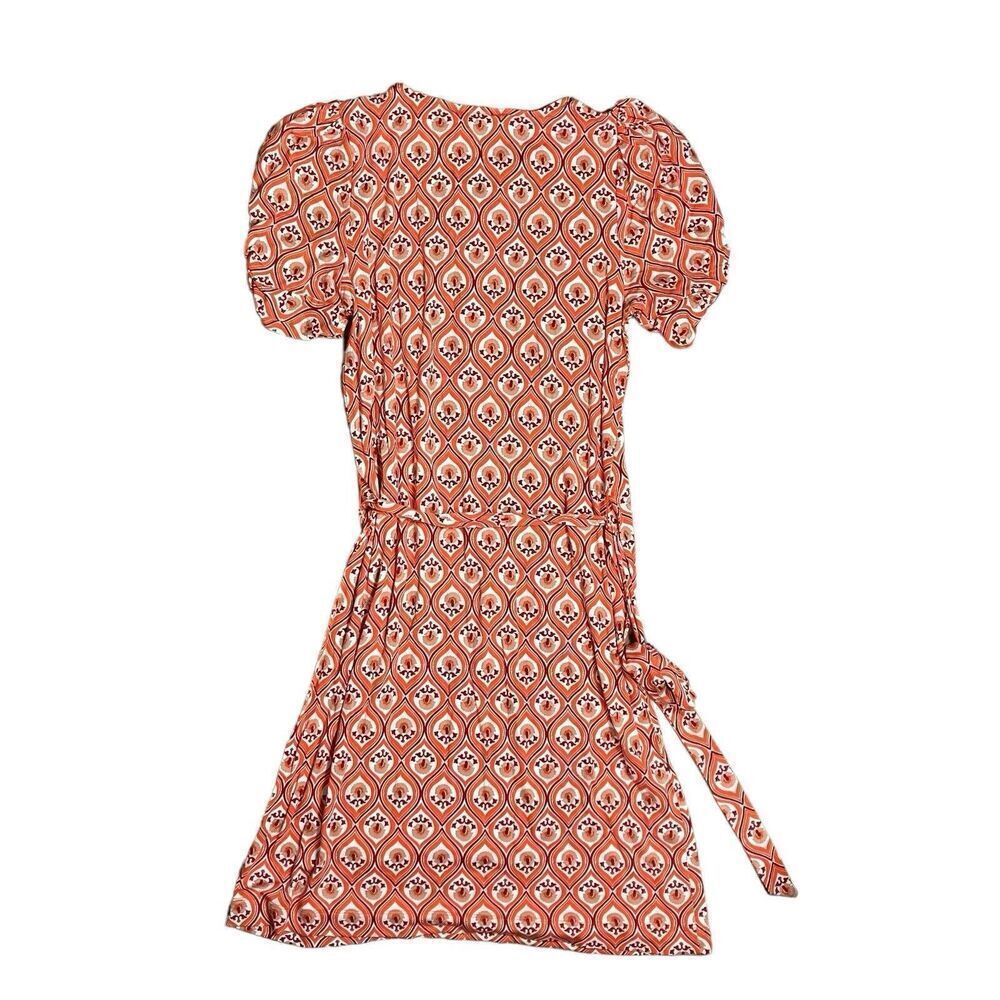 Boden Dress Women’s 6 Geometric Print Jersey Short Sleeve Orange - Picture 10 of 11